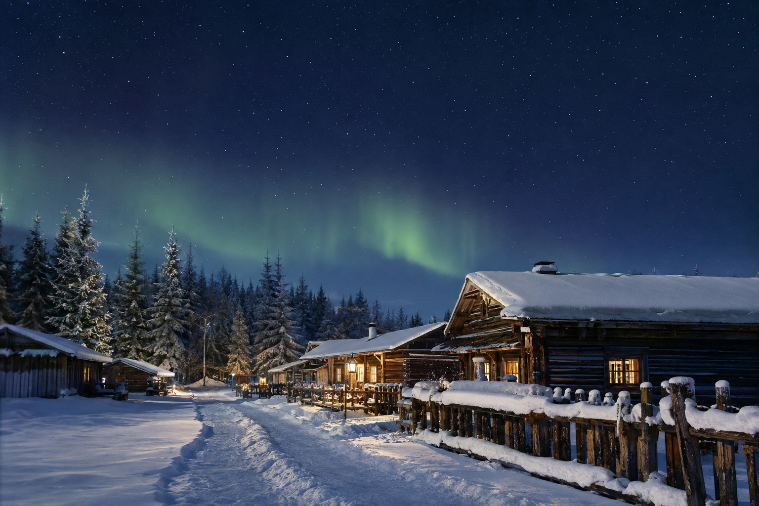 Mohe and the Arctic Village in winter